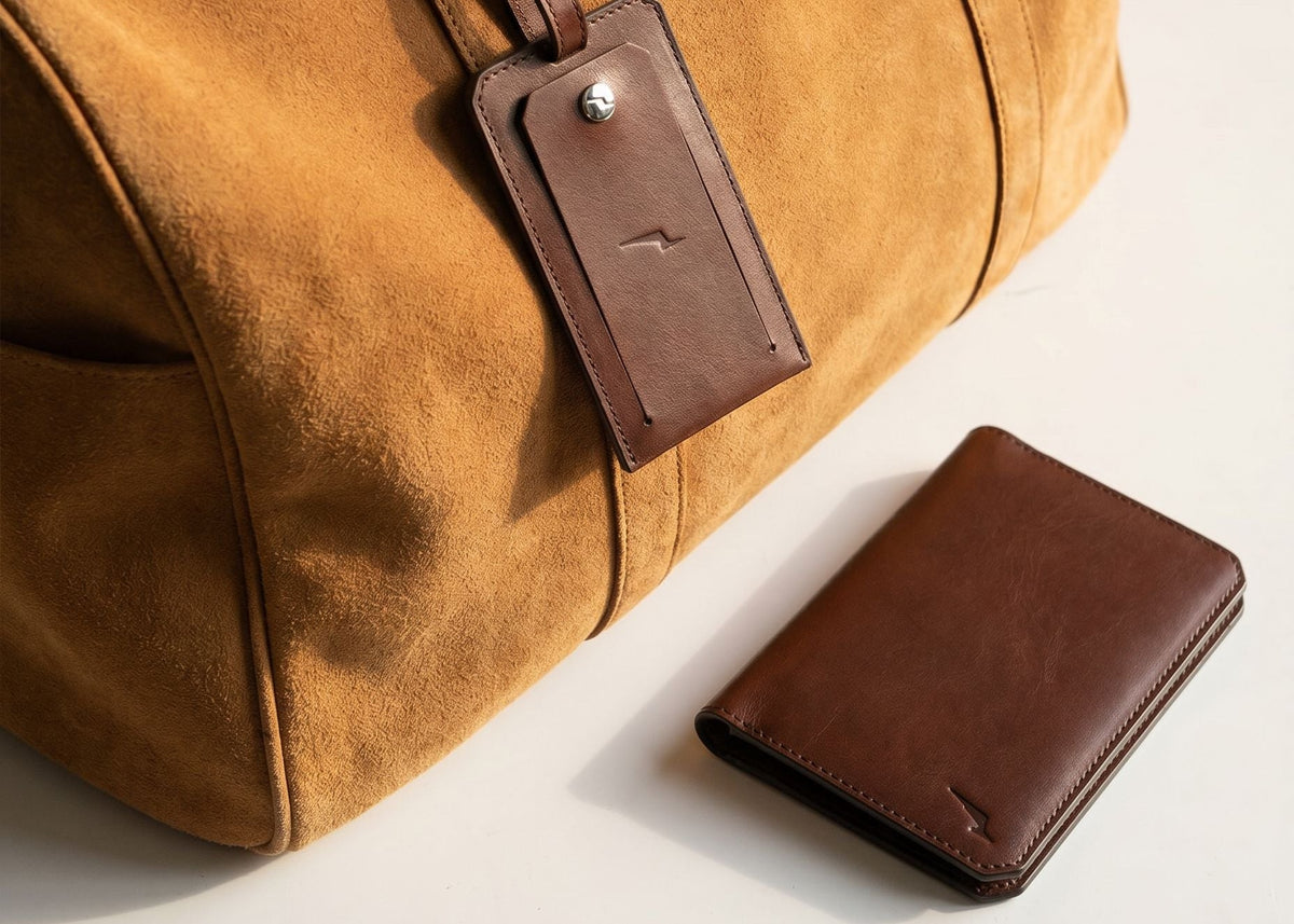 Leather Passport Holder & Bag Tag - Maple