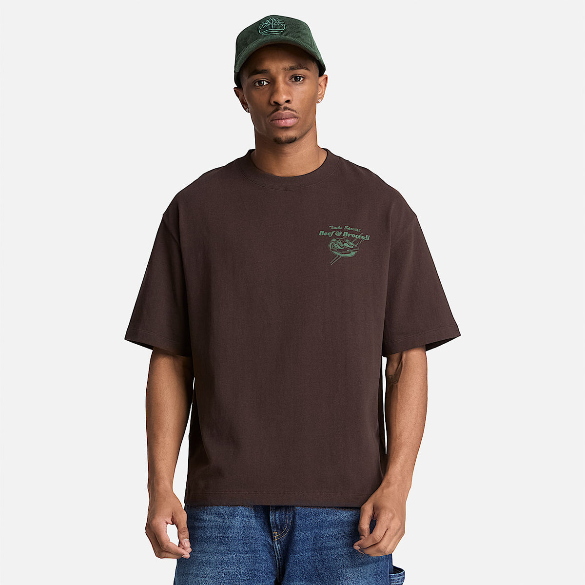 Mens Beef  Broccoli Graphic TShirt TBL Dark Brown ALT1