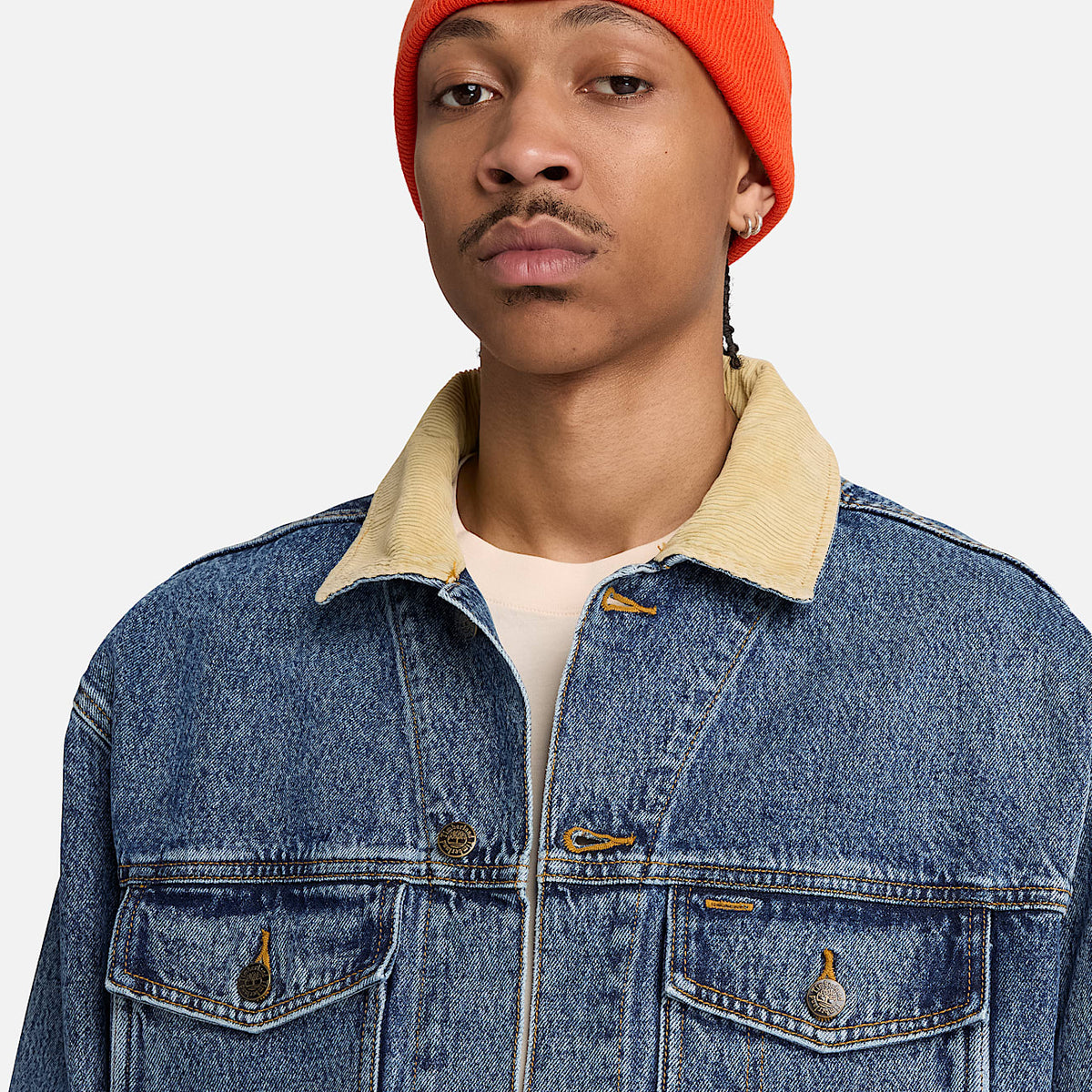 Mens Denim Trucker Jacket TBL Glacier Tint Marble Wash ALT3