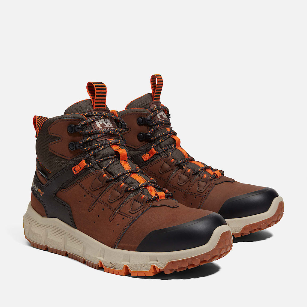Mens Tempe 6 Soft Toe Waterproof Work Boot TBL Medium Brown Leather ALT4