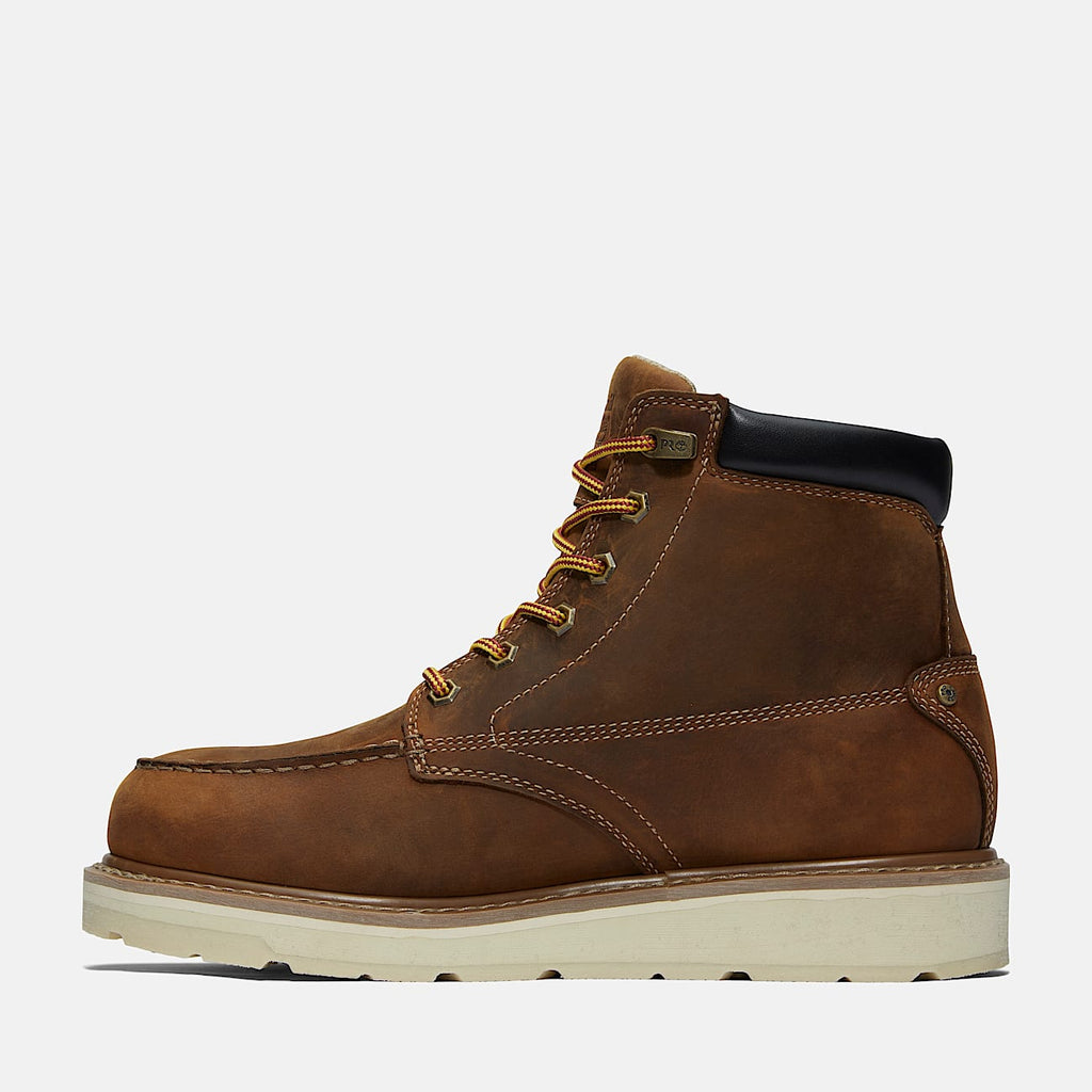 Mens PRO Gridworks 6 Waterproof MocToe Work Boot TBL Brown FullGrain ALT6