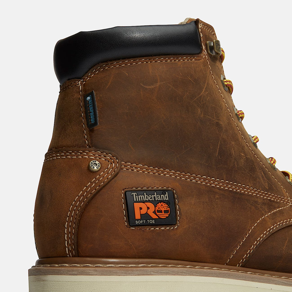 Mens PRO Gridworks 6 Waterproof MocToe Work Boot TBL Brown FullGrain ALT7