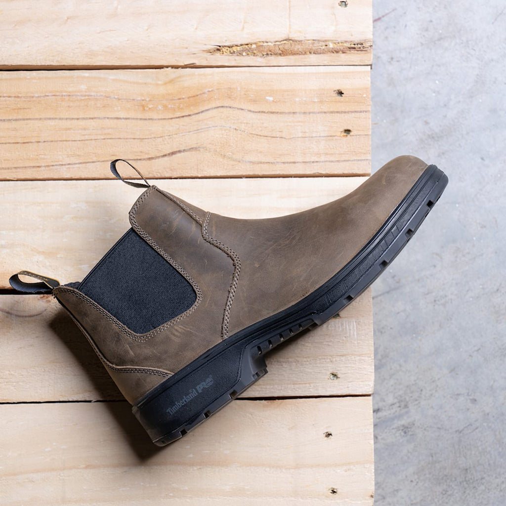 Mens PRO Nashoba SoftToe SlipOn Work Boot TBL Brown ALT10
