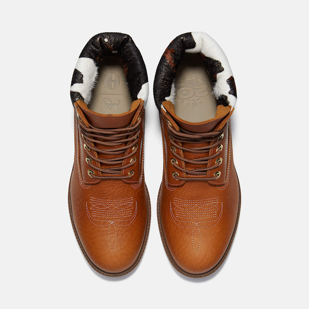 Mens x Sneaker Politics 6Inch Waterproof Boot TBL Rust FullGrainPrint ALT2
