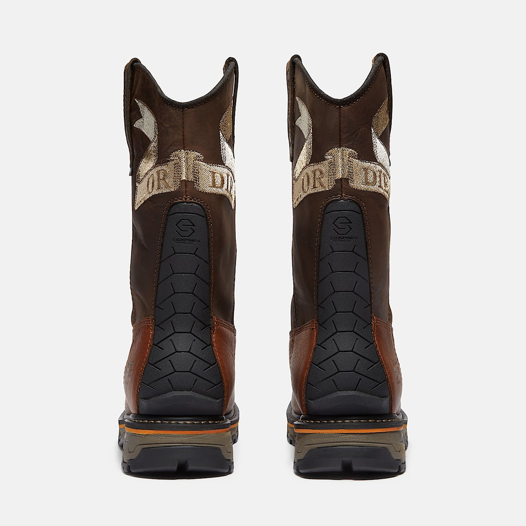 Mens True Grit Live Free or Die PullOn Soft Toe Waterproof Work Boot TBL Medium Brown FullGrain ALT5