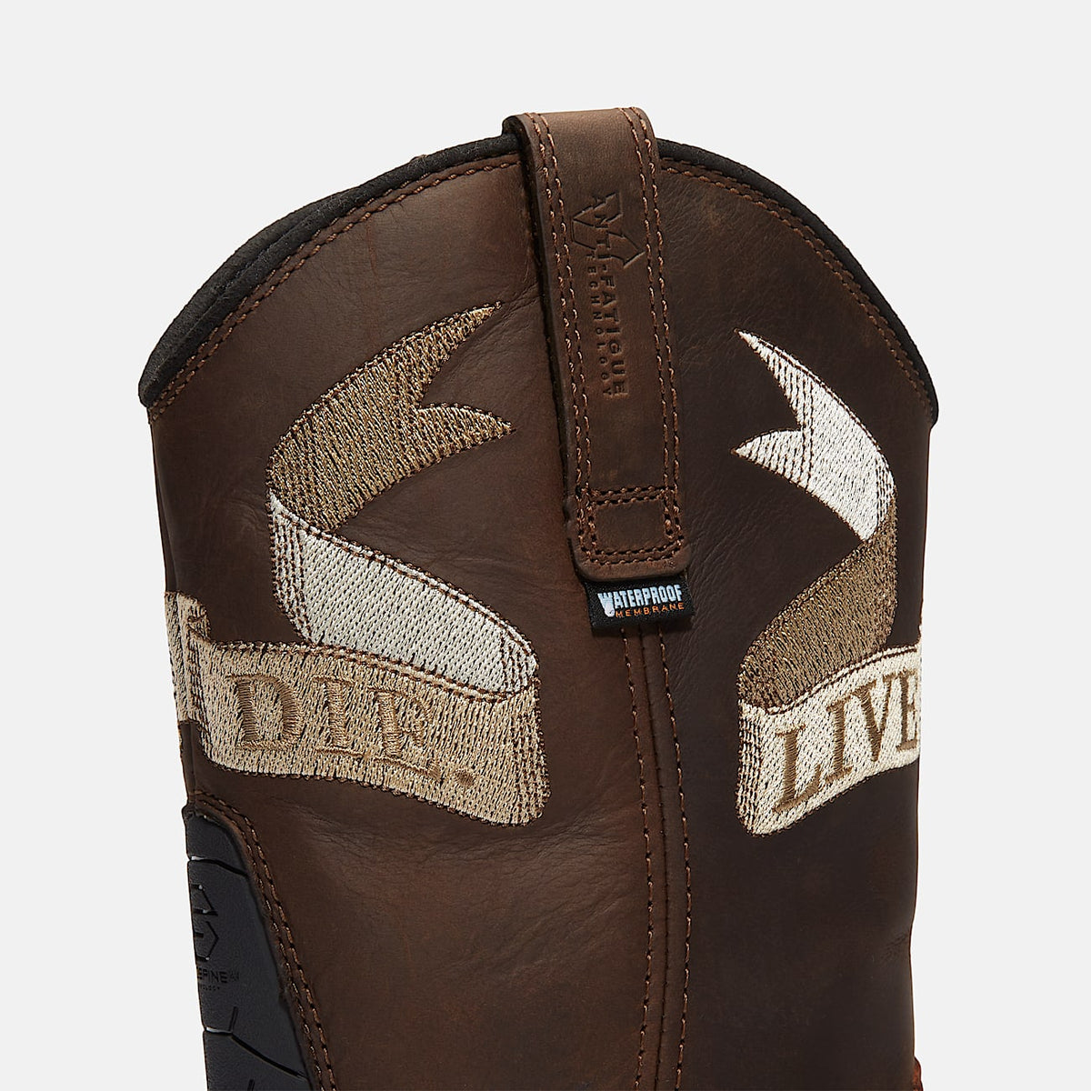 Mens True Grit Live Free or Die PullOn Soft Toe Waterproof Work Boot TBL Medium Brown FullGrain ALT7