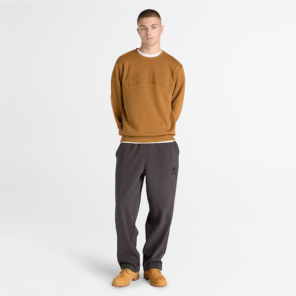 Mens Wareham Logo Patch Crew Sweatshirt TBL Dark Wheat ALT2