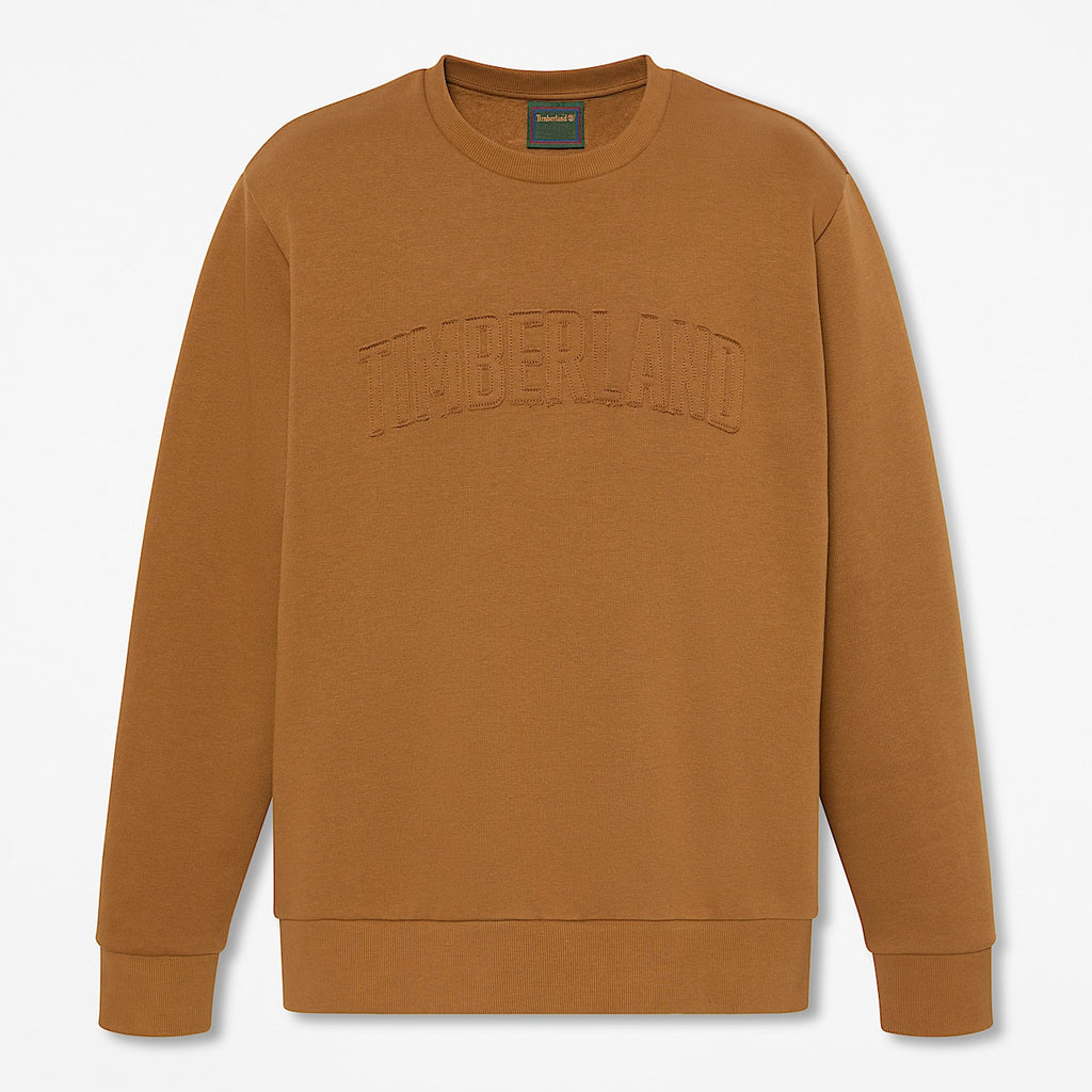 Mens Wareham Logo Patch Crew Sweatshirt TBL Dark Wheat HERO