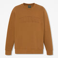 Mens Wareham Logo Patch Crew Sweatshirt TBL Dark Wheat HERO
