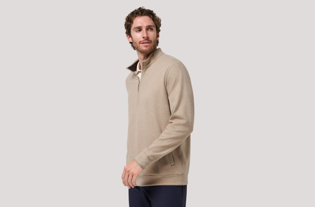The High Street Quarter Zip - Weathered Teak