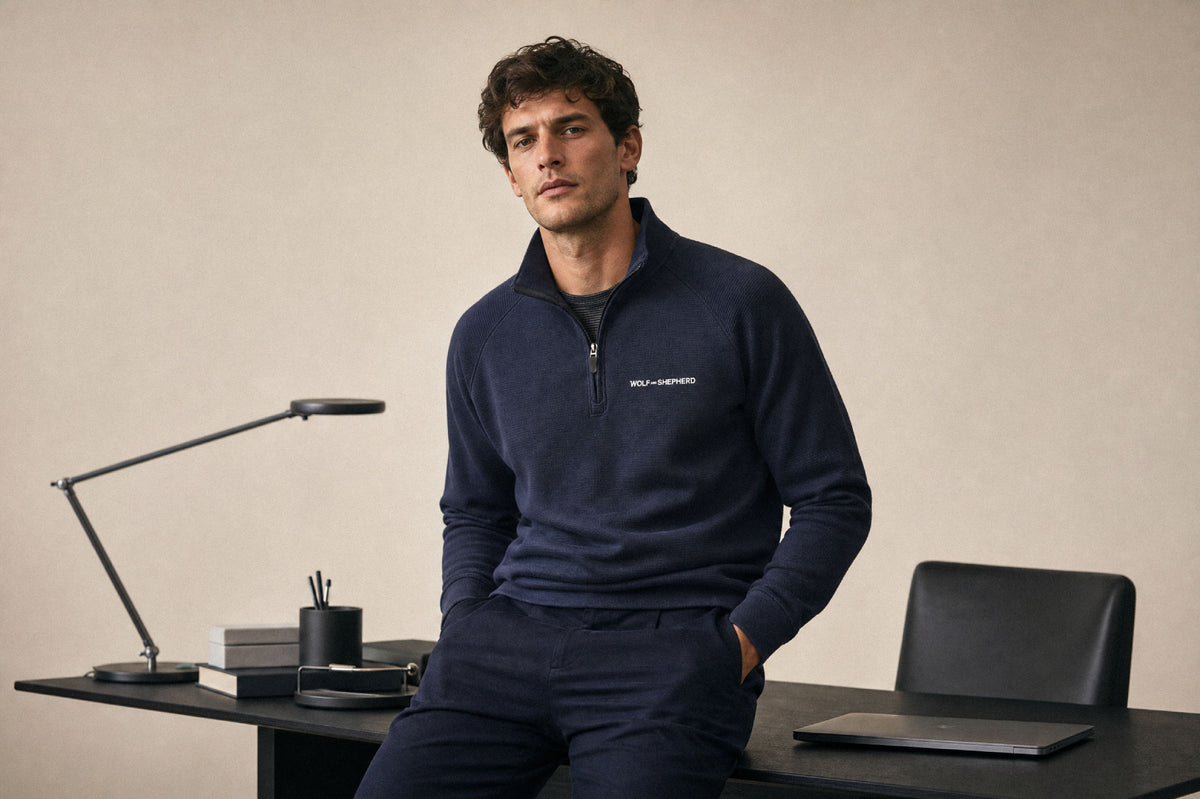 W&S Quarter Zip Pullover - Navy