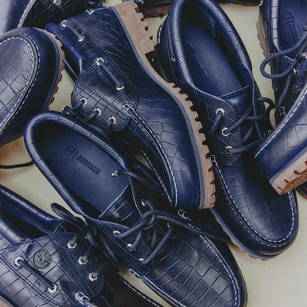 x Jacquemus Authentic Boat Shoe TBL Navy Croc Embossed ALTA