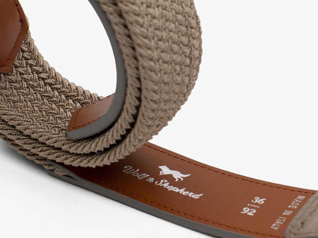 Stretch Woven Dress Belt - Stone