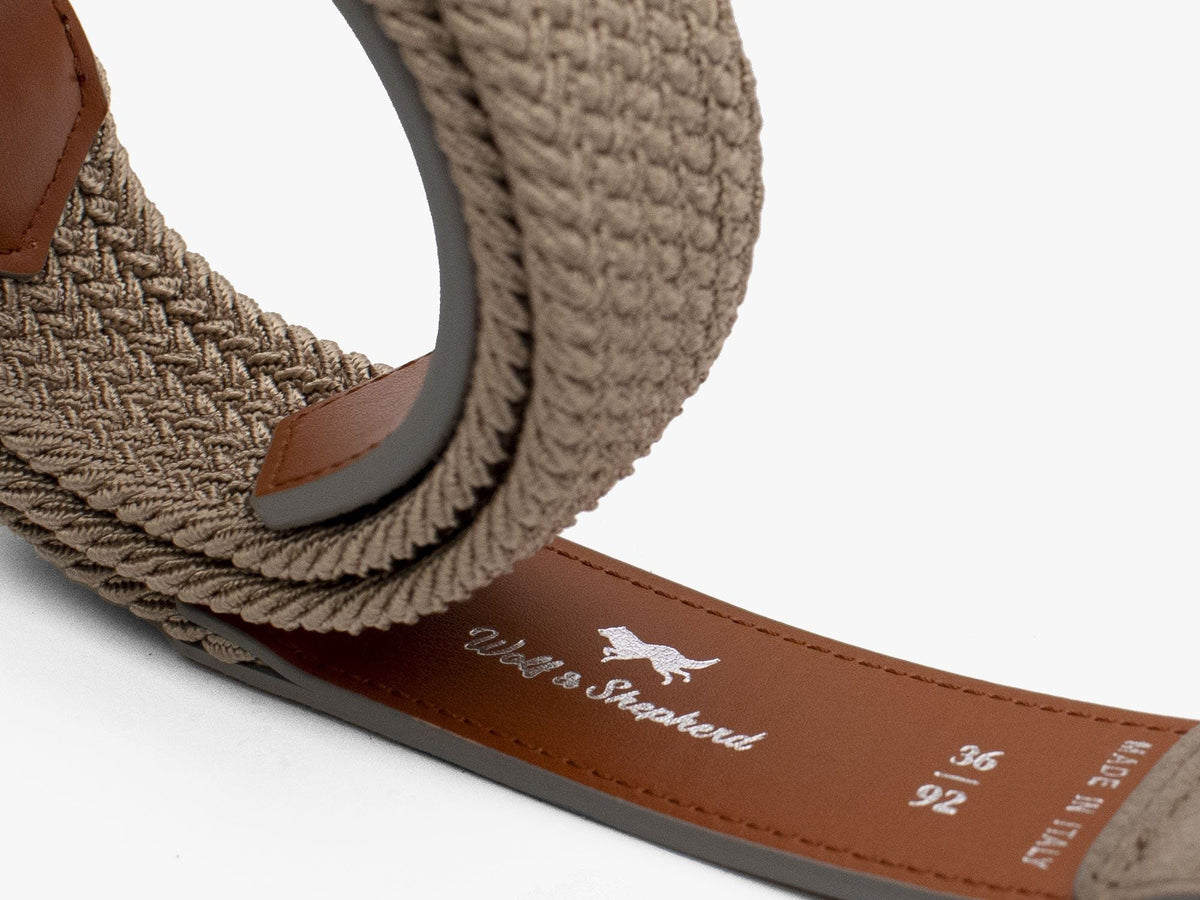 Stretch Woven Dress Belt - Stone