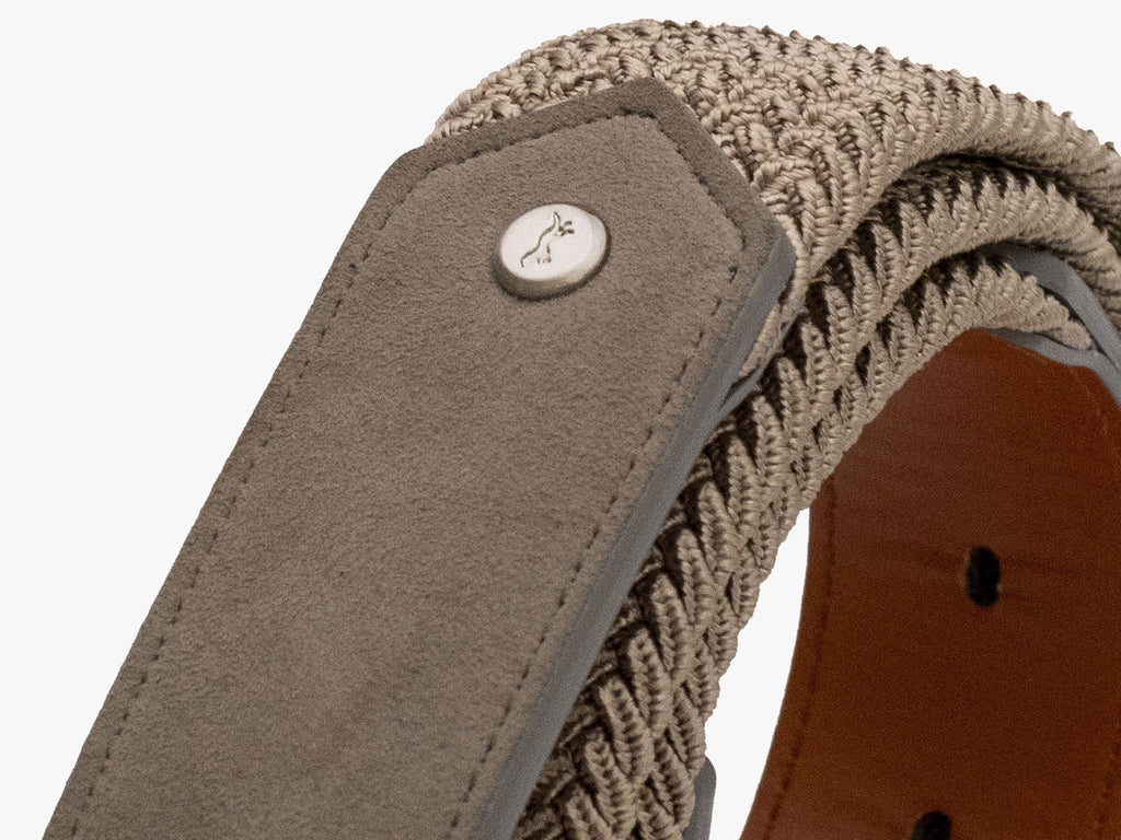 Stretch Woven Dress Belt - Stone