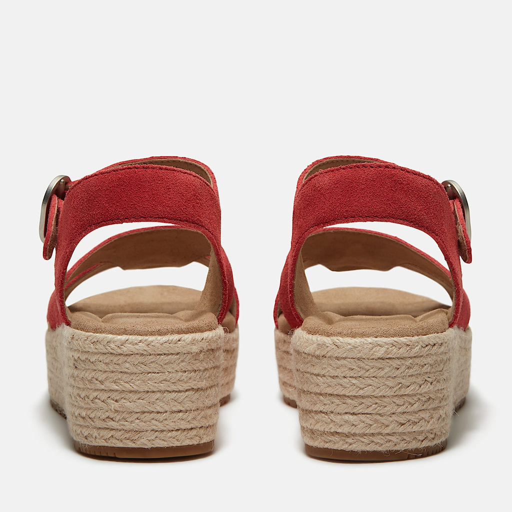 Womens Santorini Sun Backstrap Sandal TBL Red Suede ALT5
