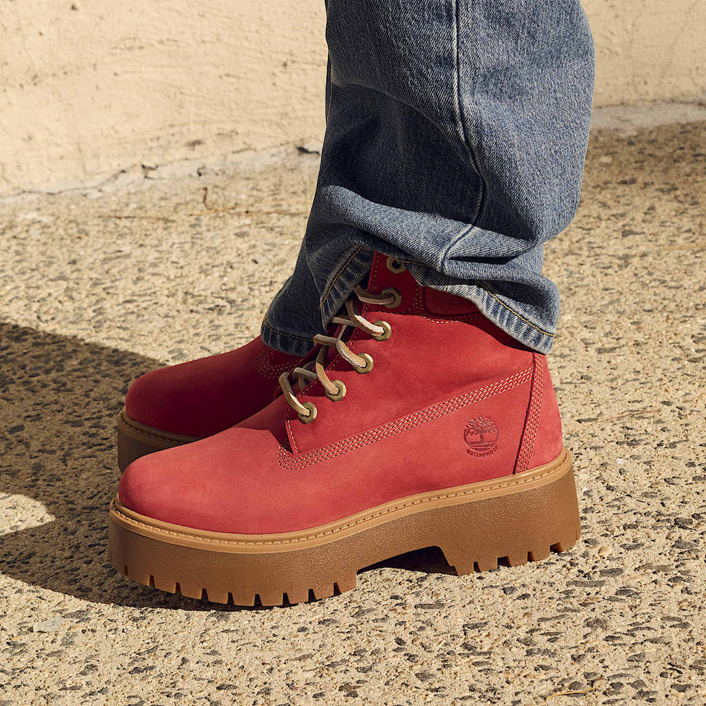 Womens Stone Street 6Inch Waterproof Platform Boot TBL Red Nubuck ALTA