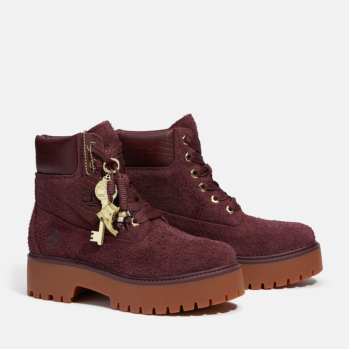Womens Stone Street Platform 6Inch Boot TBL Burgundy Suede ALT4