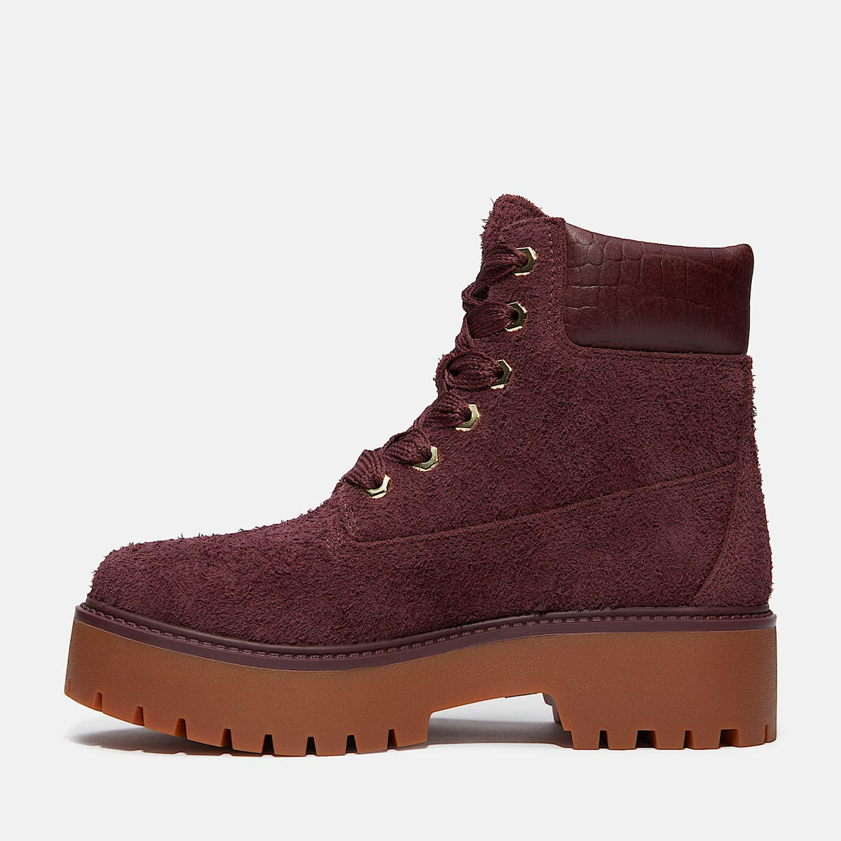 Womens Stone Street Platform 6Inch Boot TBL Burgundy Suede ALT6