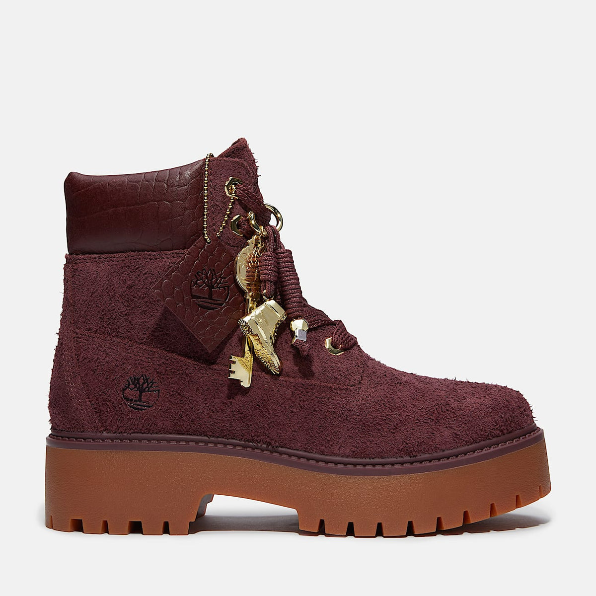 Womens Stone Street Platform 6Inch Boot TBL Burgundy Suede HERO
