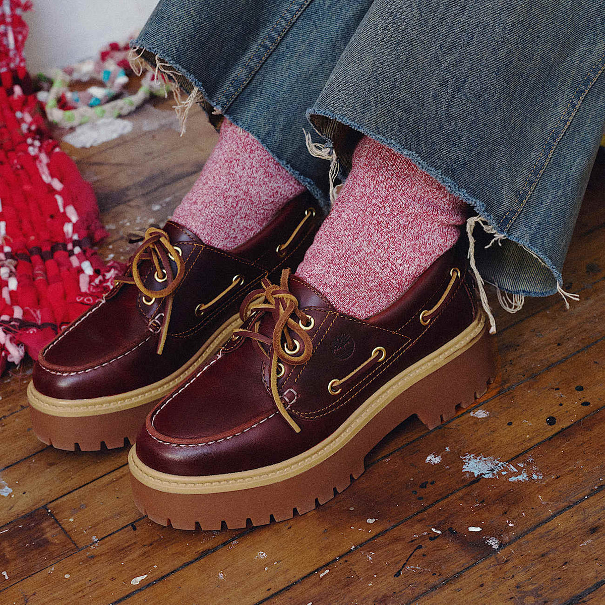 Womens Stone Street Platform Boat Shoe TBL Rootbeer ALTA