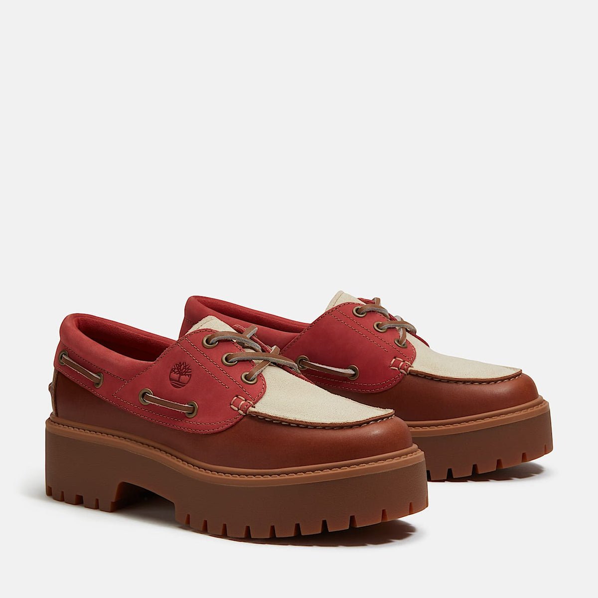 Womens Stone Street Platform Boat Shoe TBL Rust FullGrainMedium Red ALT4