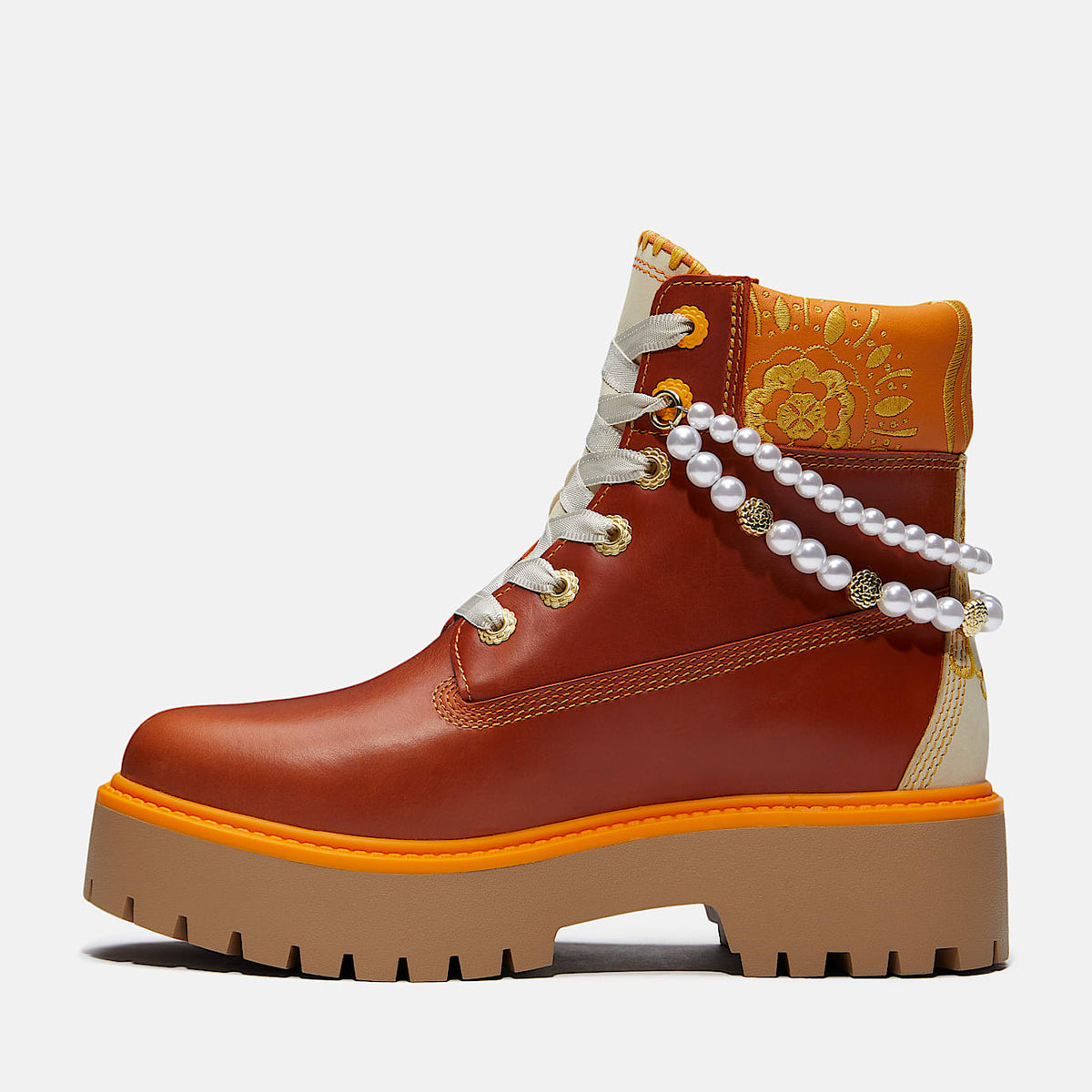 Womens Stone Street Platform Da de Muertos 6Inch Waterproof Boot TBL Rust FullGrainOrange ALT6