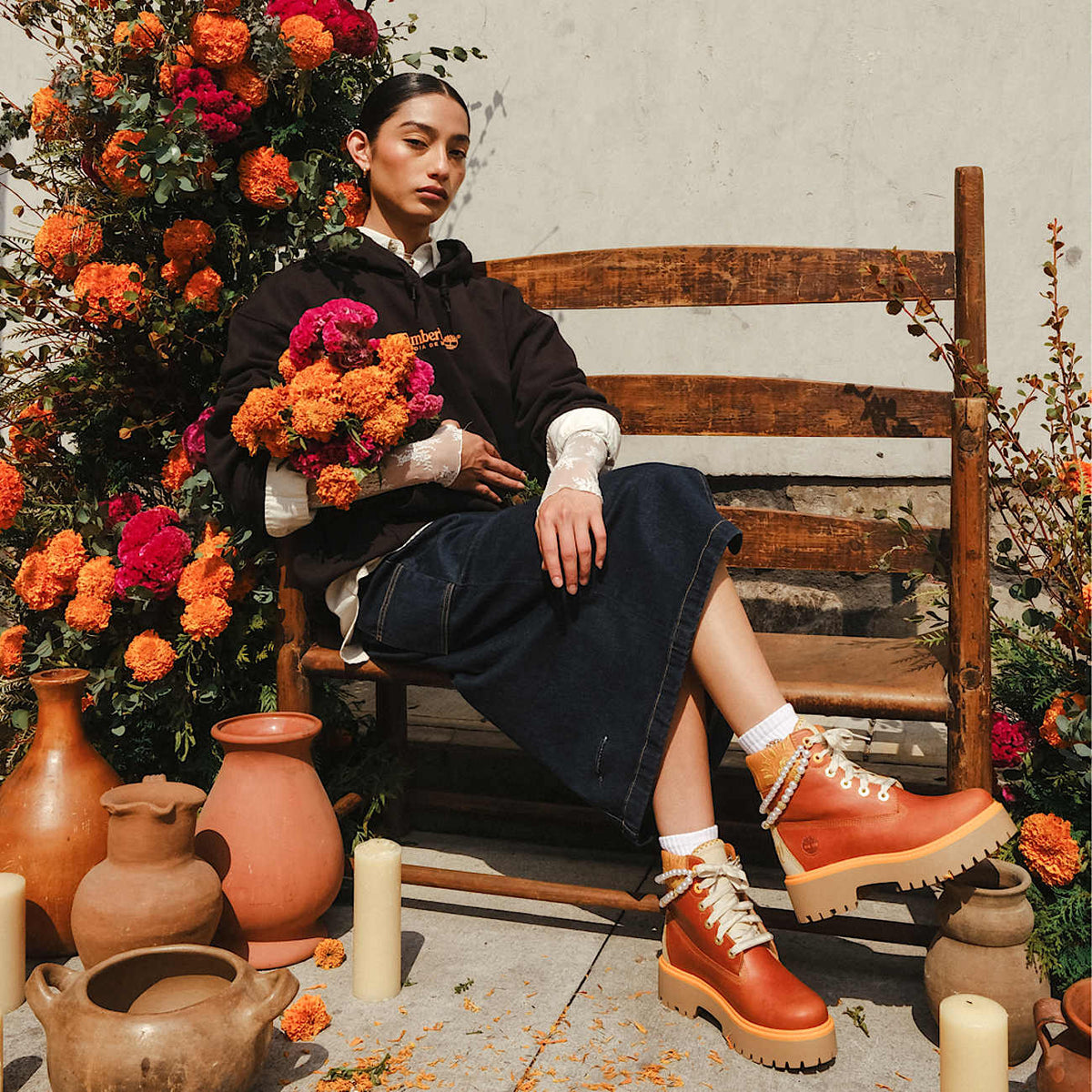 Womens Stone Street Platform Da de Muertos 6Inch Waterproof Boot TBL Rust FullGrainOrange ALTC
