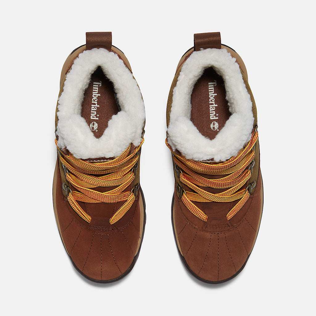 Womens White Ledge Waterproof Snow Boot TBL Brown SuedeGold ALT2