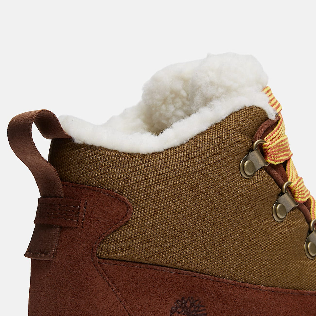 Womens White Ledge Waterproof Snow Boot TBL Brown SuedeGold ALT7